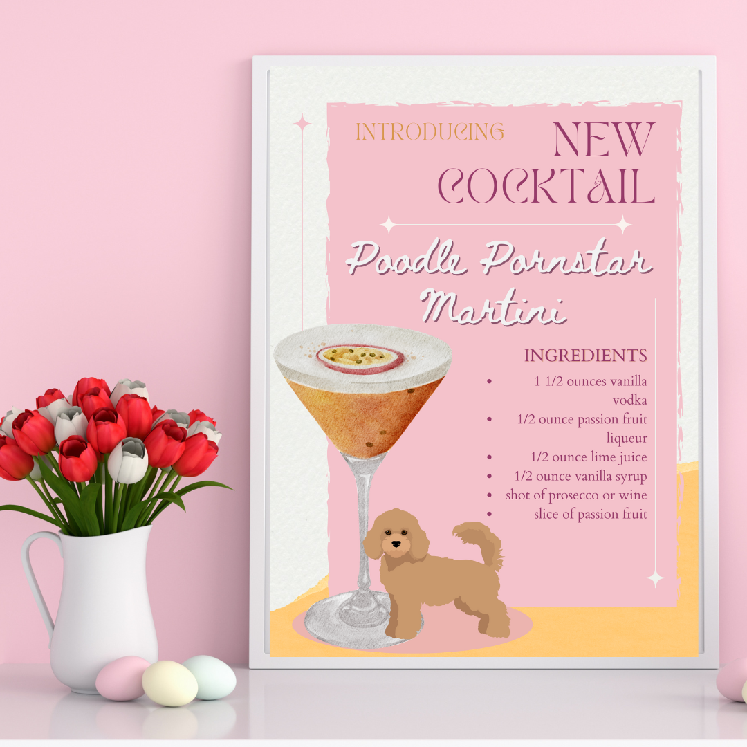 Poodle Pornstar Martini Poster