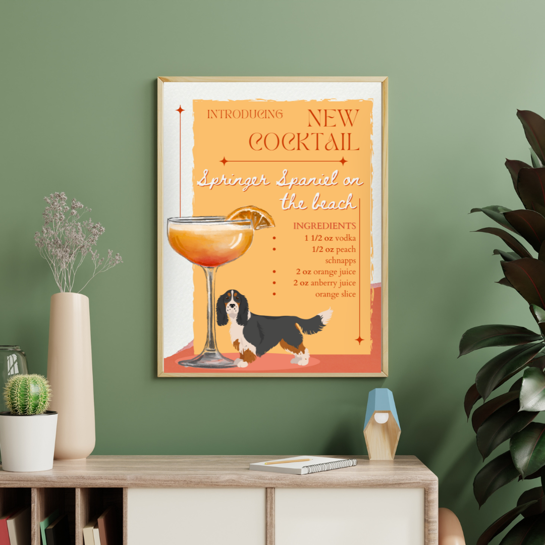 Springer Spaniel On The Beach Poster