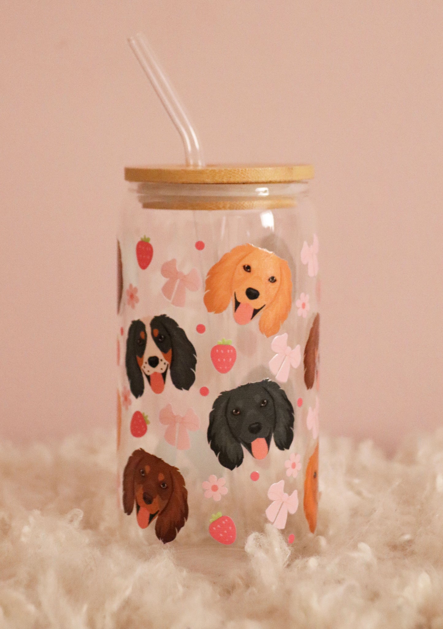 Cocker Spaniel Strawberry Pink Bows