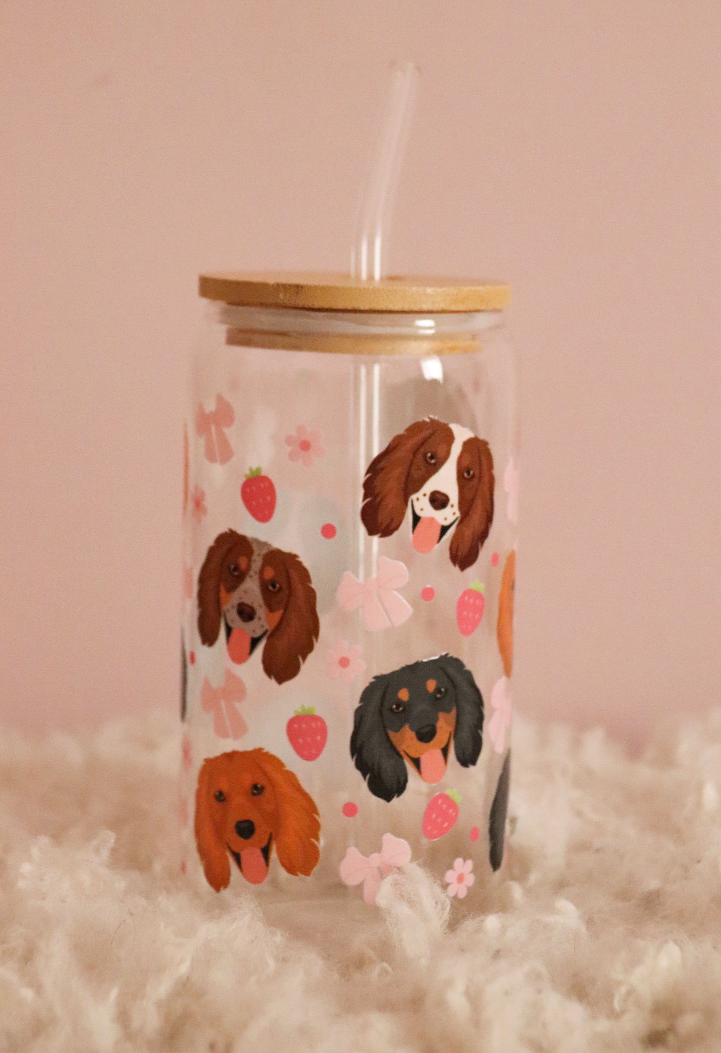 Cocker Spaniel Strawberry Pink Bows