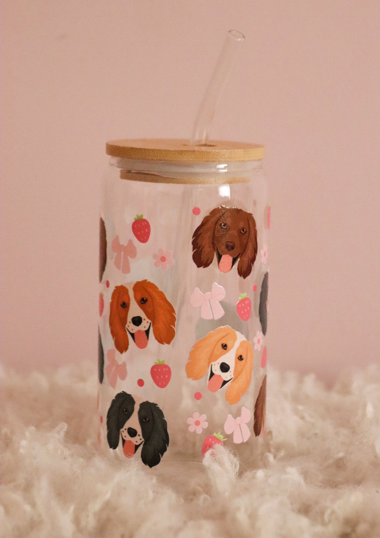 Cocker Spaniel Strawberry Pink Bows