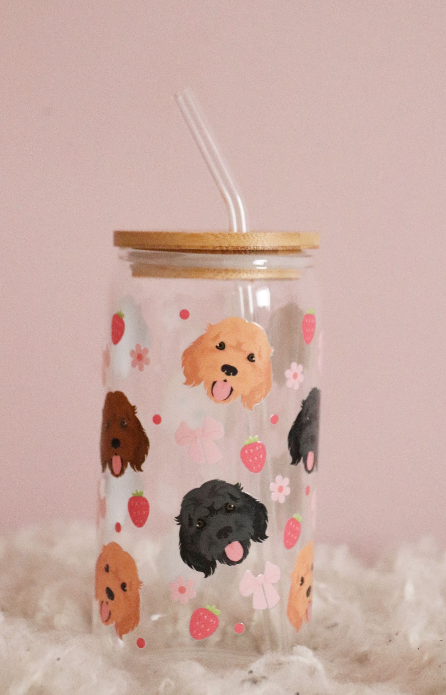 Cockapoo Strawberry Pink Bows