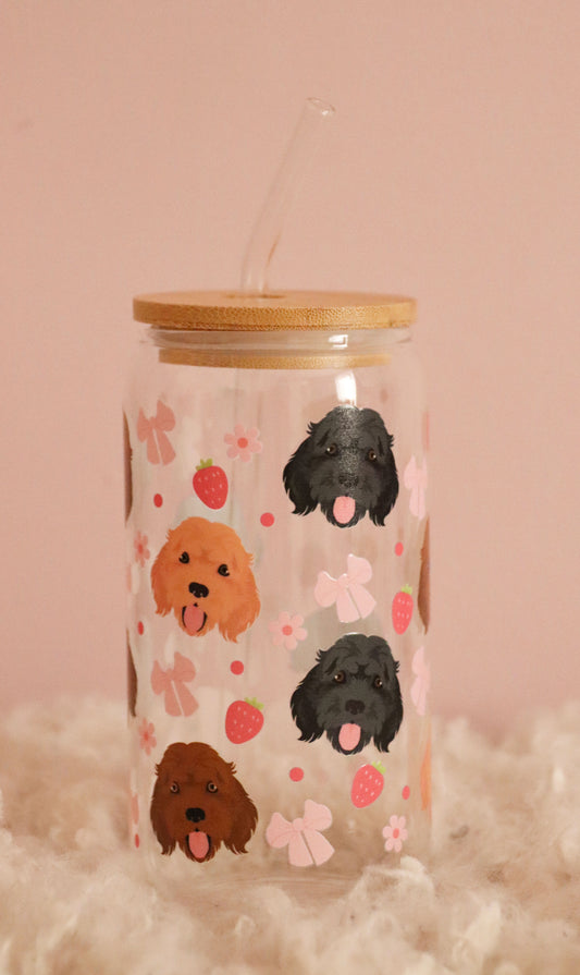 Cockapoo Strawberry Pink Bows