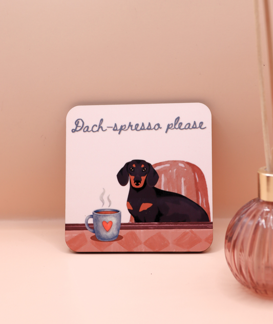 Dachspresso Please Coaster (Custom Fur Coat)