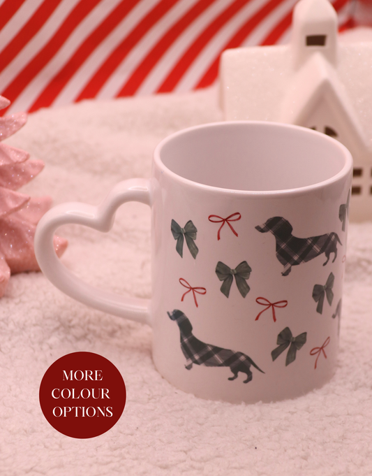 Dachshund Plaid Bow Mug