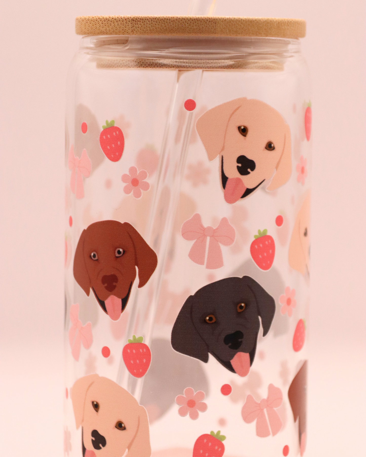 Labrador Pink Strawberry Bows
