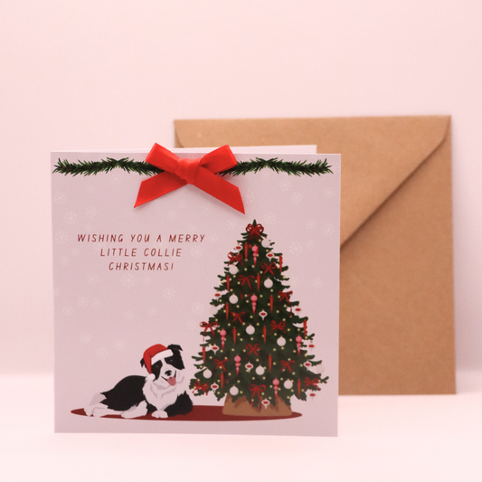 Border Collie Christmas Card
