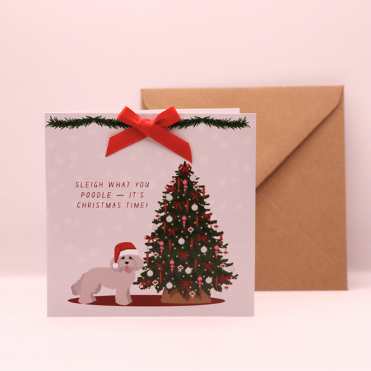 Poodle Christmas Card