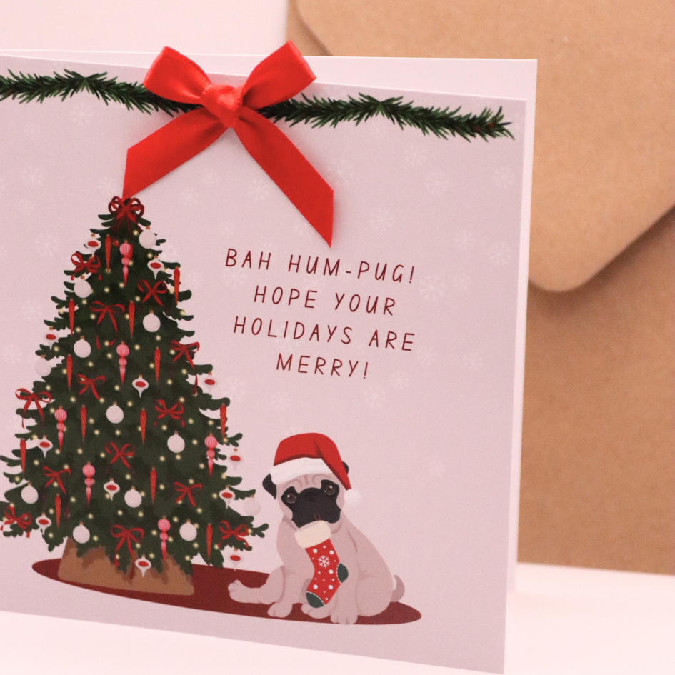 Pug Christmas Card