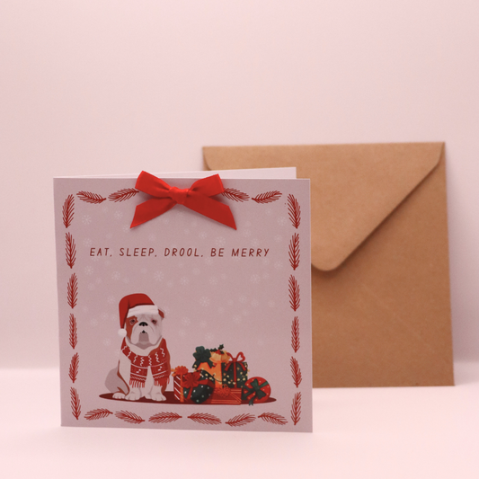 English Bulldog Christmas Card