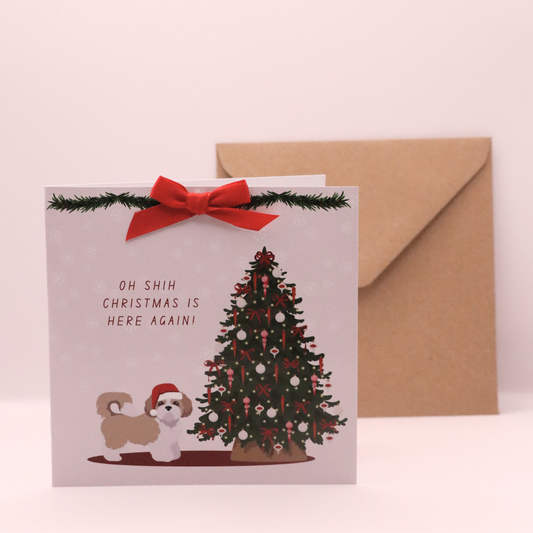 Shih Tzu Christmas Card