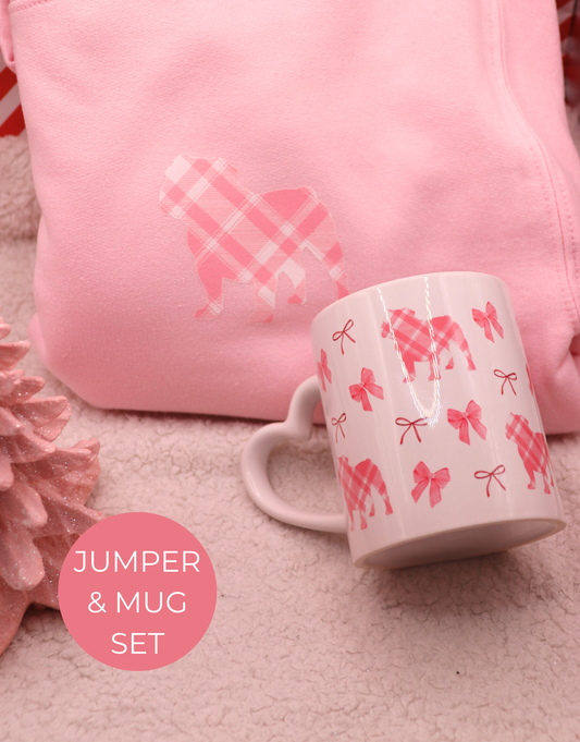 Dog Plaid Sweatshirt & Mug Bundle